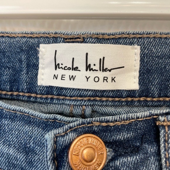 NWT Size 4 Nicole Miller High Rise Skinny Crop Distress Medium Wash Ankle Jeans - Picture 7 of 14